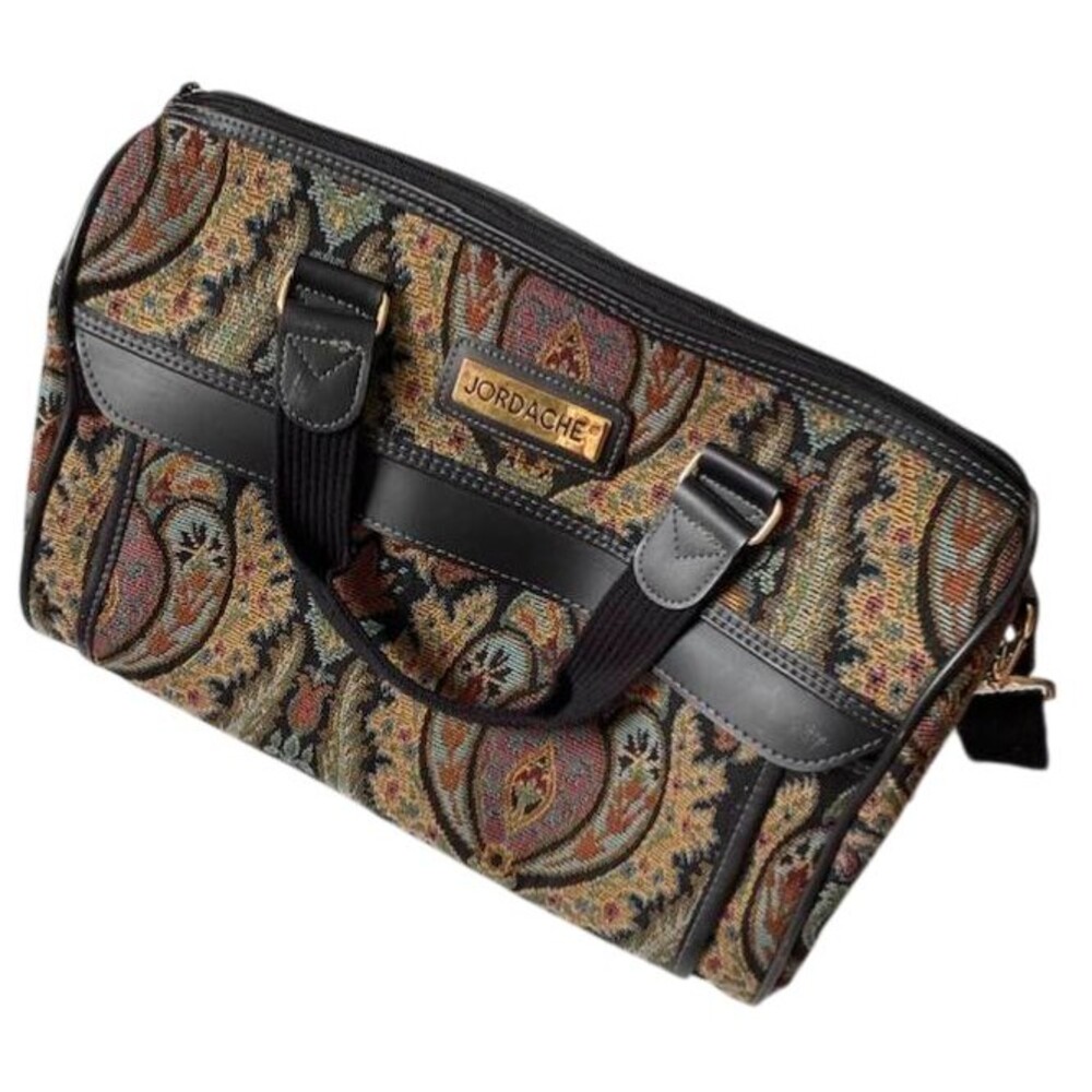 Jordache Paisley Soft Carry on Luggage Travel Bag NEW Vtg Tag Tapestry Satchel